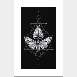 Skull Moth & Occult Geometry • Goth Posters and Art